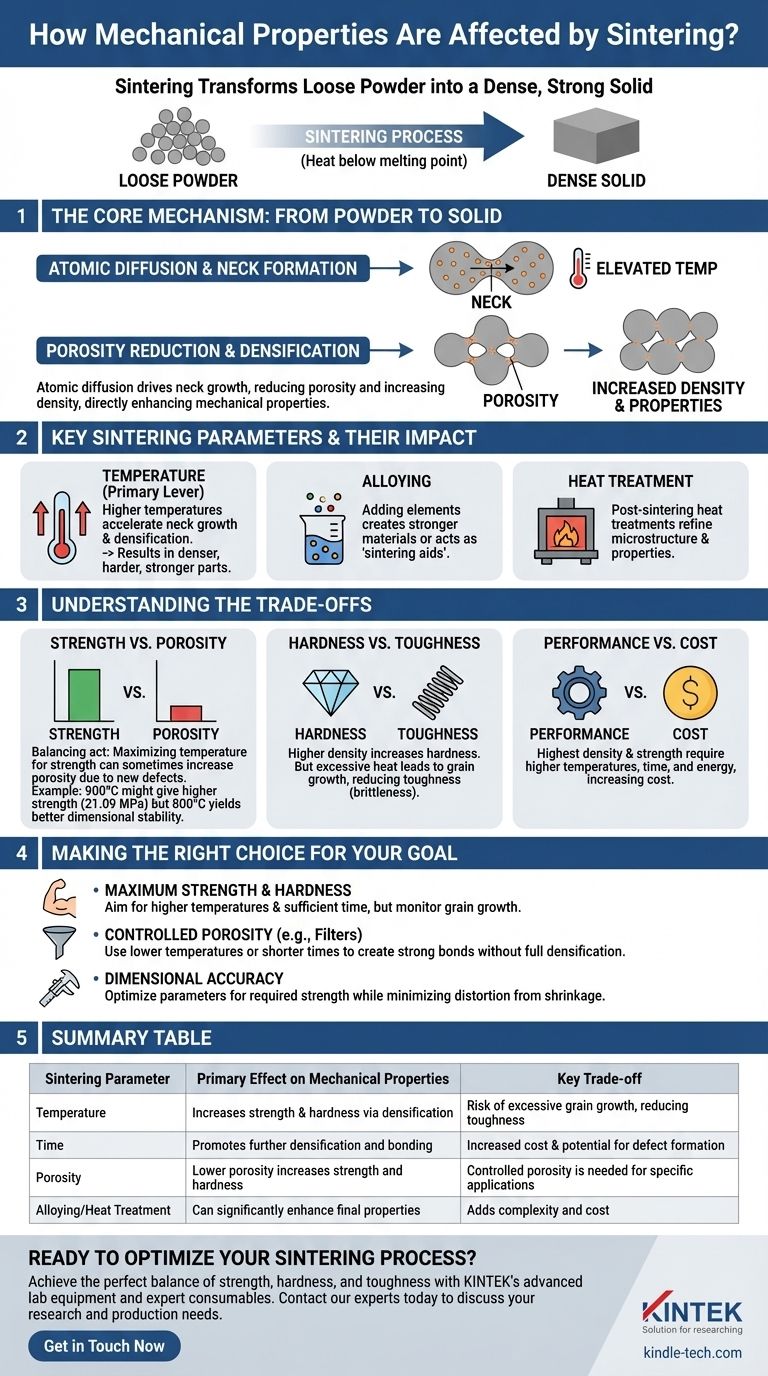Como as propriedades mecânicas são afetadas pela sinterização? Domine as compensações para materiais mais fortes Guia Visual