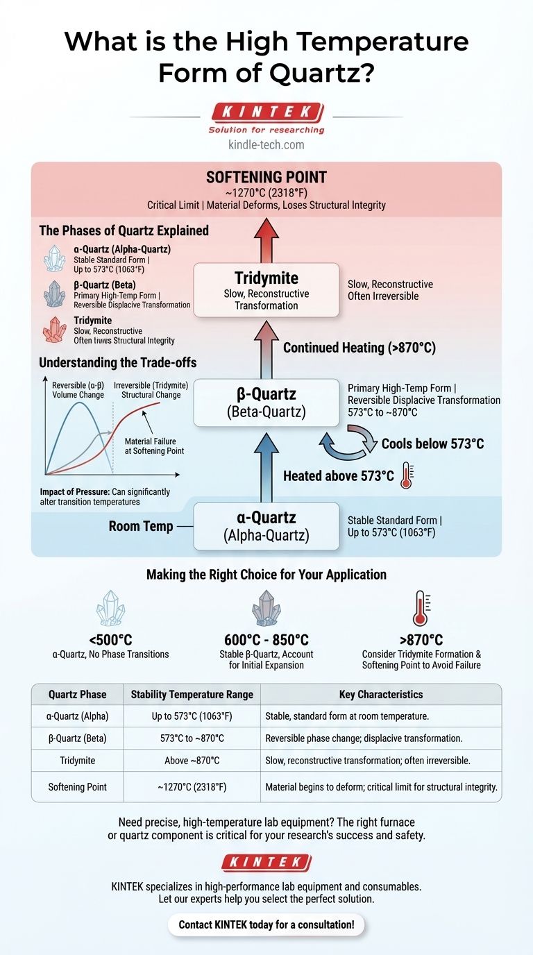 ما هو الشكل عالي الحرارة للكوارتز؟ الأطوار الرئيسية من كوارتز-α إلى نقطة التليين دليل مرئي
