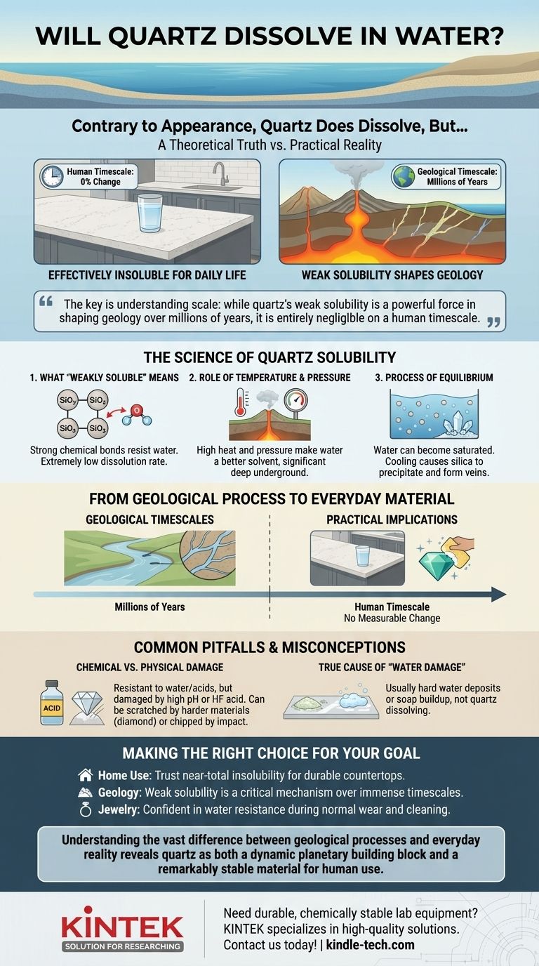 ¿Se disuelve el cuarzo en agua? La verdad sobre su durabilidad para su hogar y laboratorio. Guía Visual