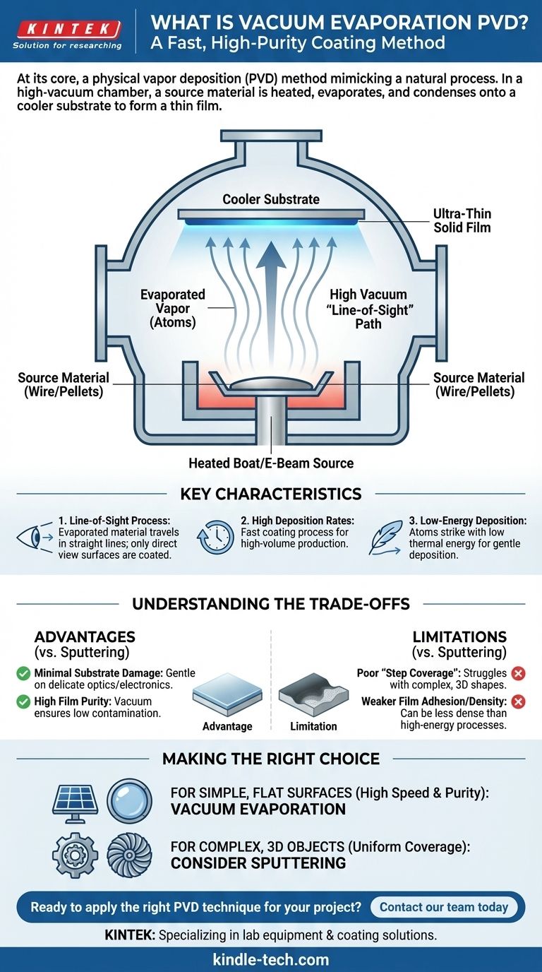 Cos'è il metodo PVD a evaporazione sotto vuoto? Una guida semplice per rivestimenti ad alta purezza Guida Visiva