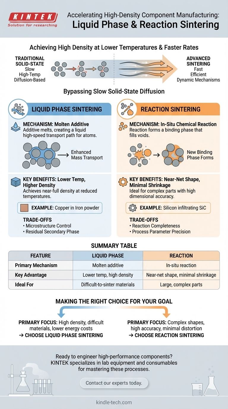 液相烧结或反应烧结的有吸引力的特点是什么？ 在较低温度下实现高密度 图解指南