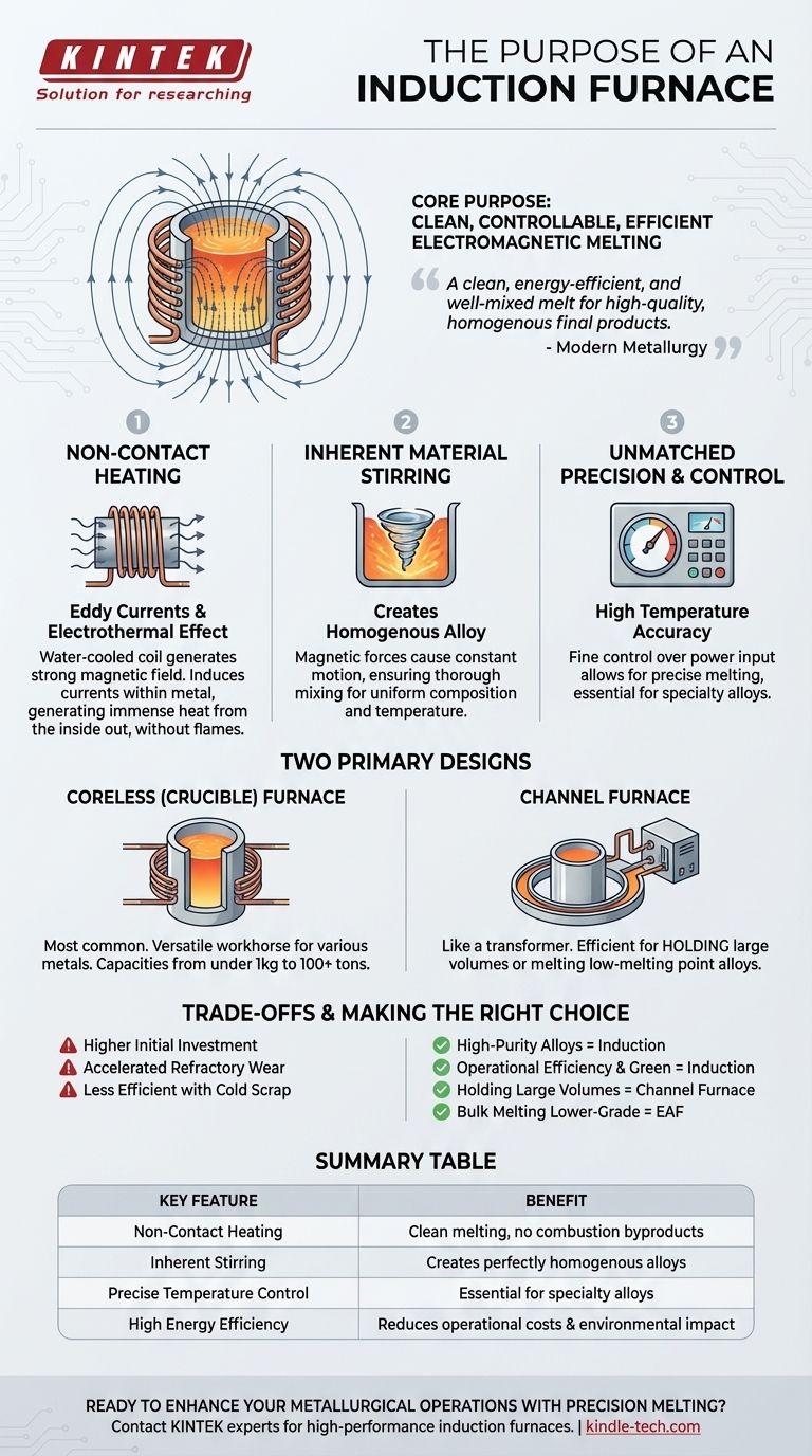 Was ist der Zweck eines Induktionsofens? Sauberes, effizientes Schmelzen von Metall erreichen Visuelle Anleitung