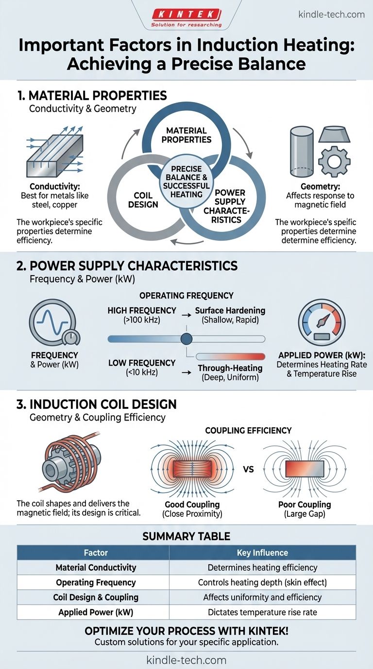 What are the important factors to consider in induction heating? Master Material, Coil, and Power Supply Visual Guide