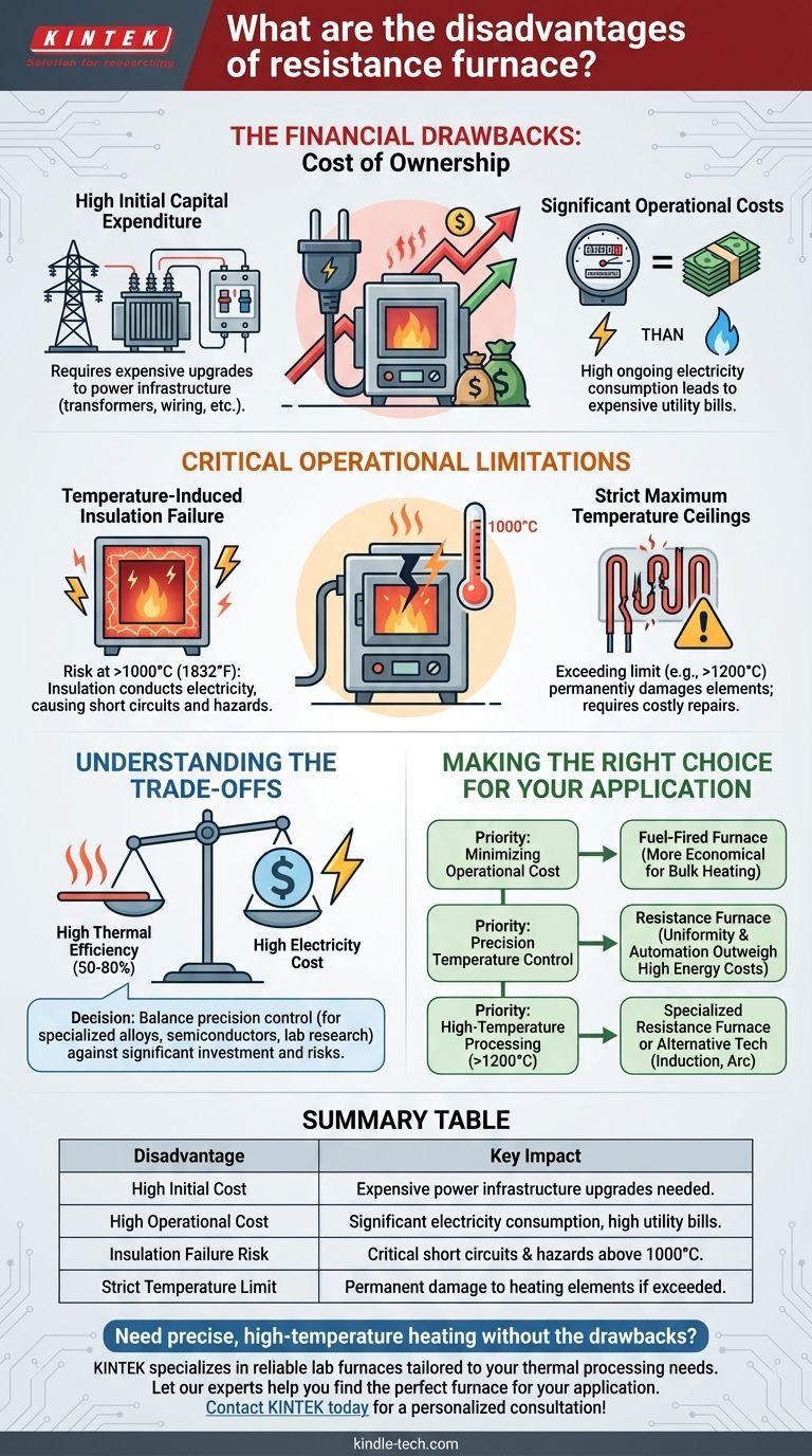 ¿Cuáles son las desventajas del horno de resistencia? Altos costos y riesgos operativos críticos Guía Visual