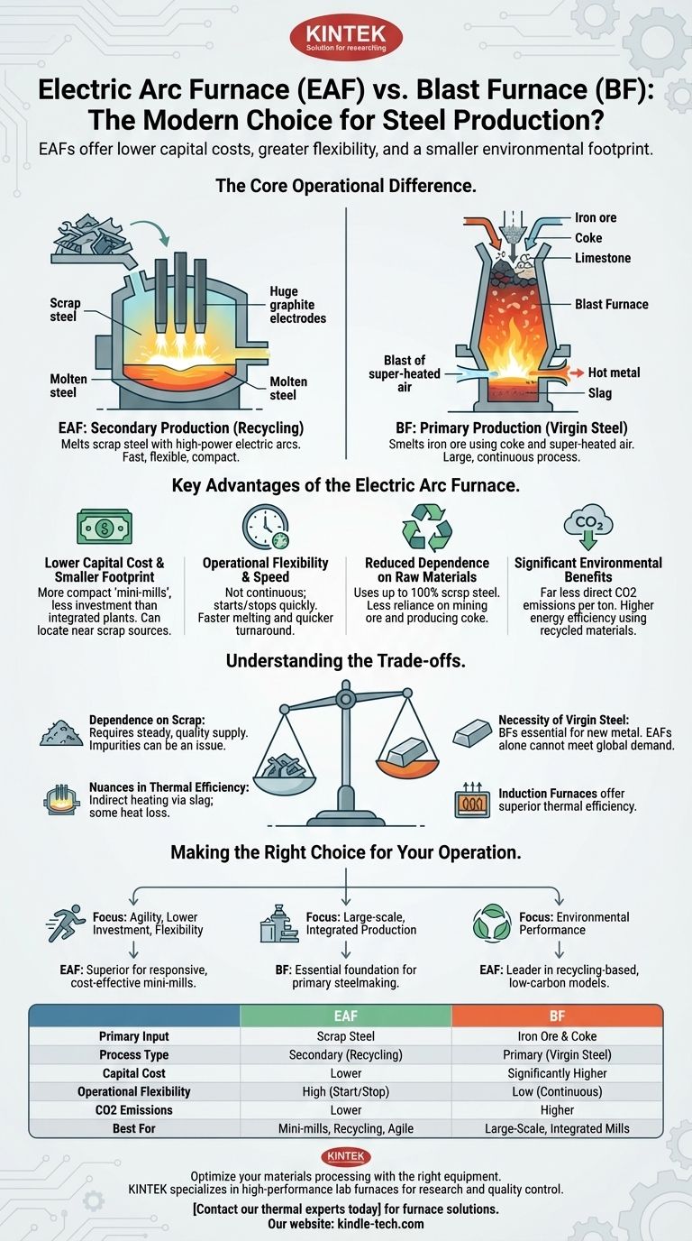 ¿Por qué un horno de arco eléctrico es mejor que un alto horno? Una guía para la fabricación de acero moderna y sostenible Guía Visual