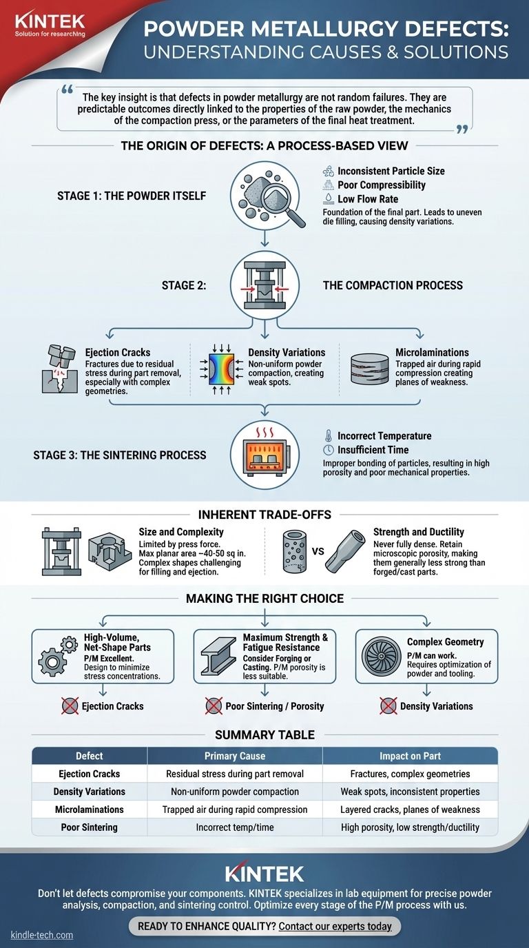 粉末冶金中的缺陷有哪些？如何防止脱模裂纹和烧结不良 图解指南