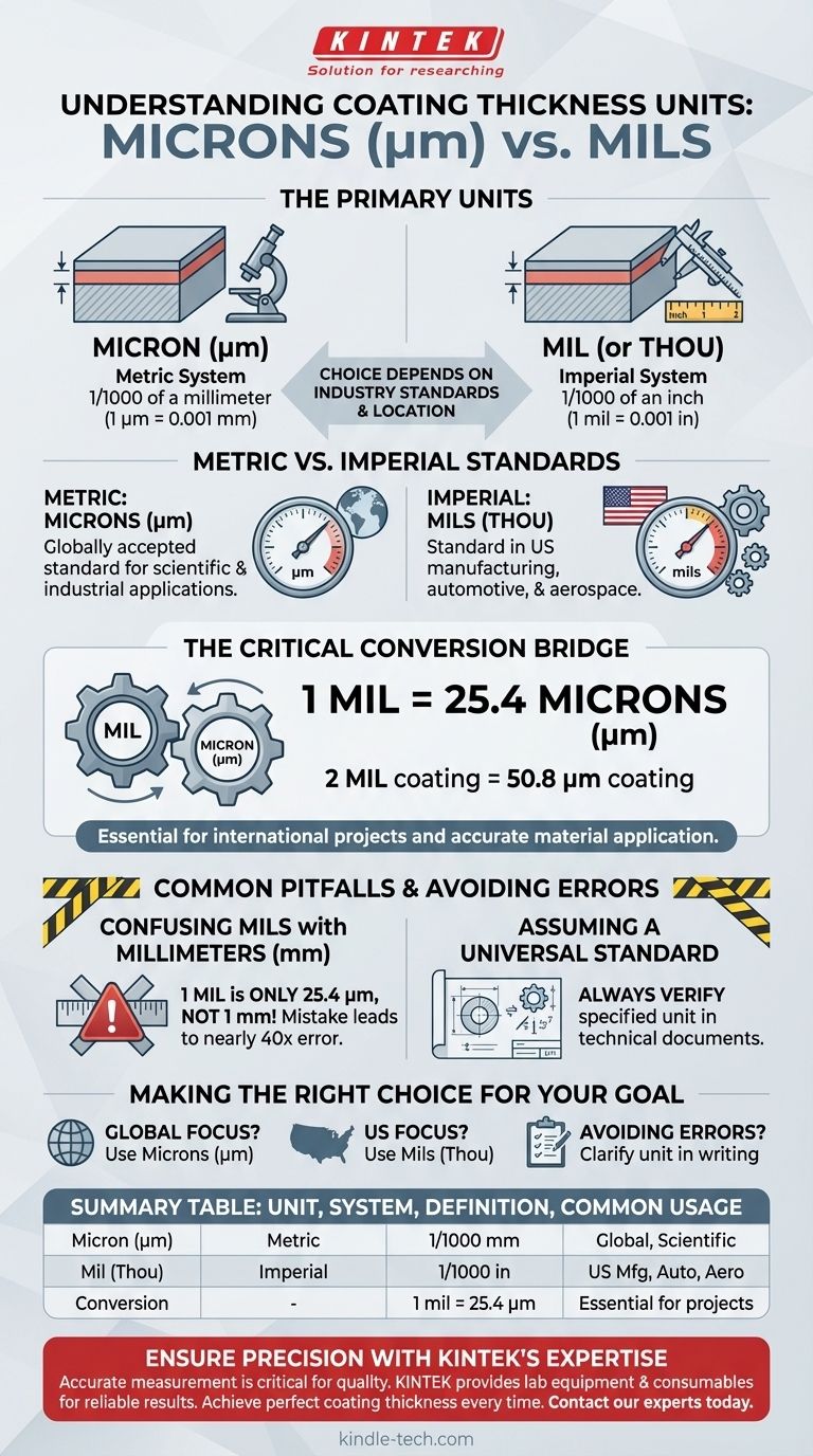 ما هي وحدة سمك الطلاء؟ تجنب الأخطاء المكلفة باستخدام الميكرونات مقابل الميلز دليل مرئي