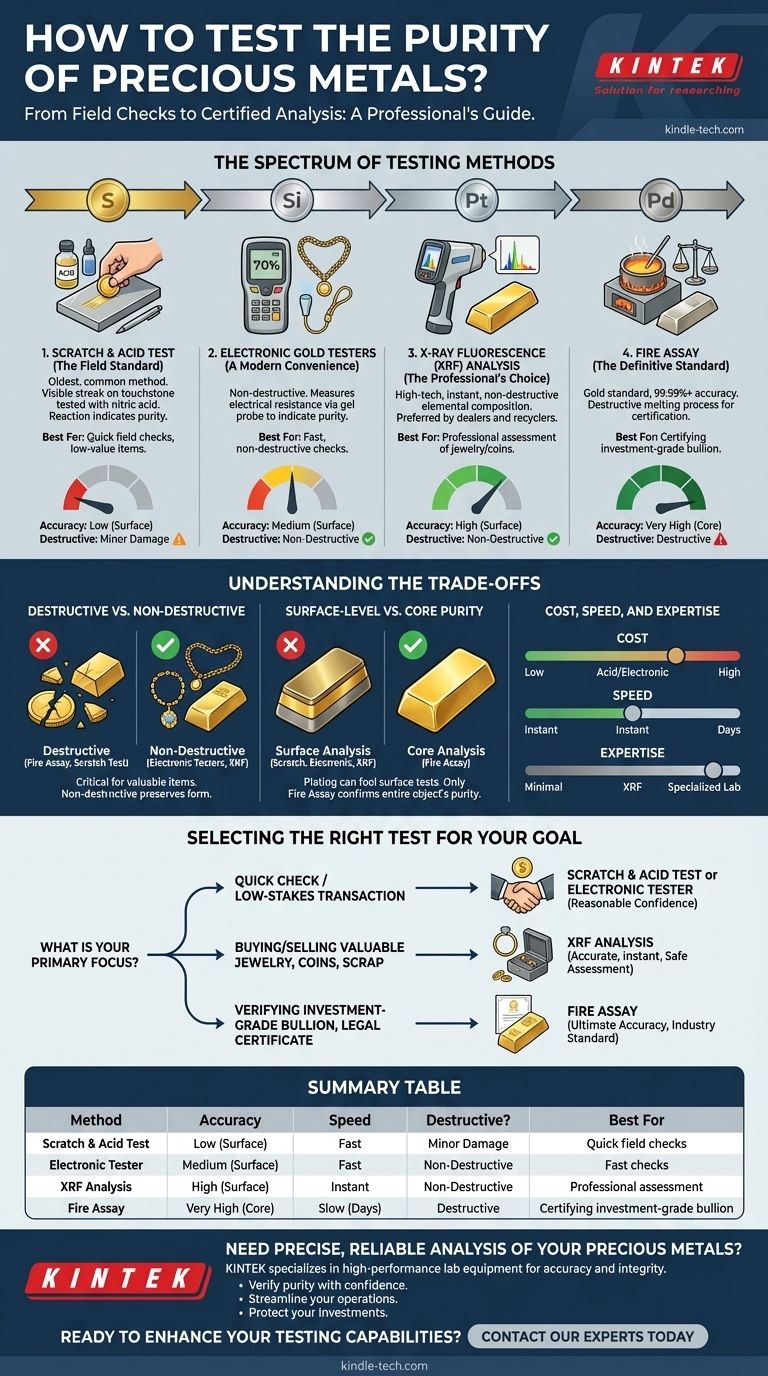 Comment tester la pureté des métaux précieux ? Des tests à l'acide à l'analyse en laboratoire Guide Visuel