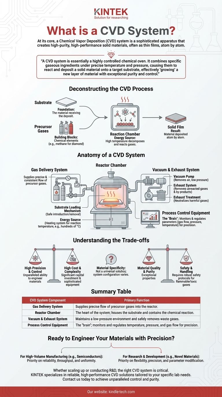 ما هو نظام ترسيب البخار الكيميائي (CVD)؟ دليل شامل لتقنية ترسيب البخار الكيميائي دليل مرئي
