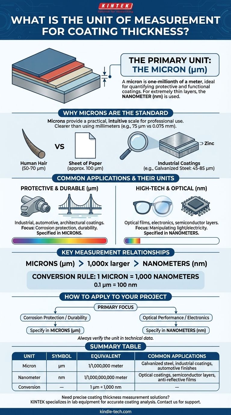 ما هي وحدة قياس سماكة الطلاء؟ شرح الميكرون (μm) والنانومتر (nm) دليل مرئي