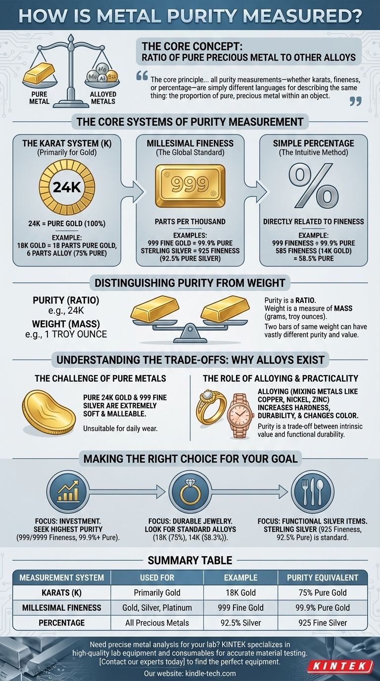Como é medida a pureza dos metais? Entenda Quilates, Milésimos de Finura e Porcentagem para Ouro e Prata Guia Visual