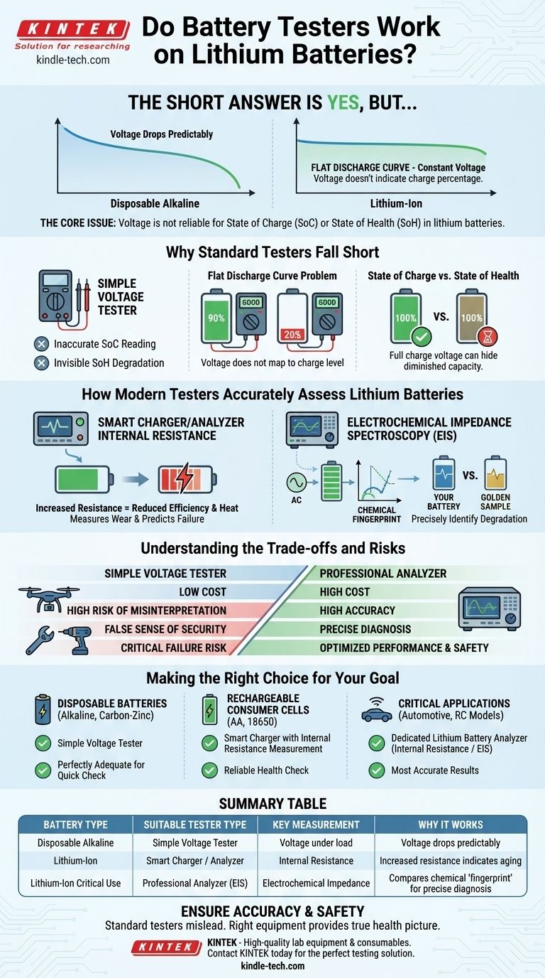 ¿Funcionan los probadores de baterías con baterías de litio? Por qué fallan los probadores estándar y qué necesita Guía Visual