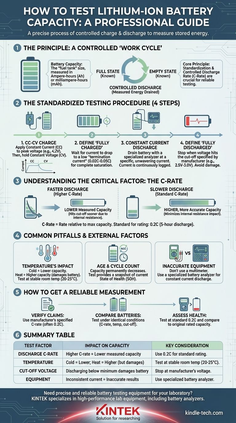 Come si testa la capacità di una batteria agli ioni di litio? Una guida alla misurazione accurata Guida Visiva