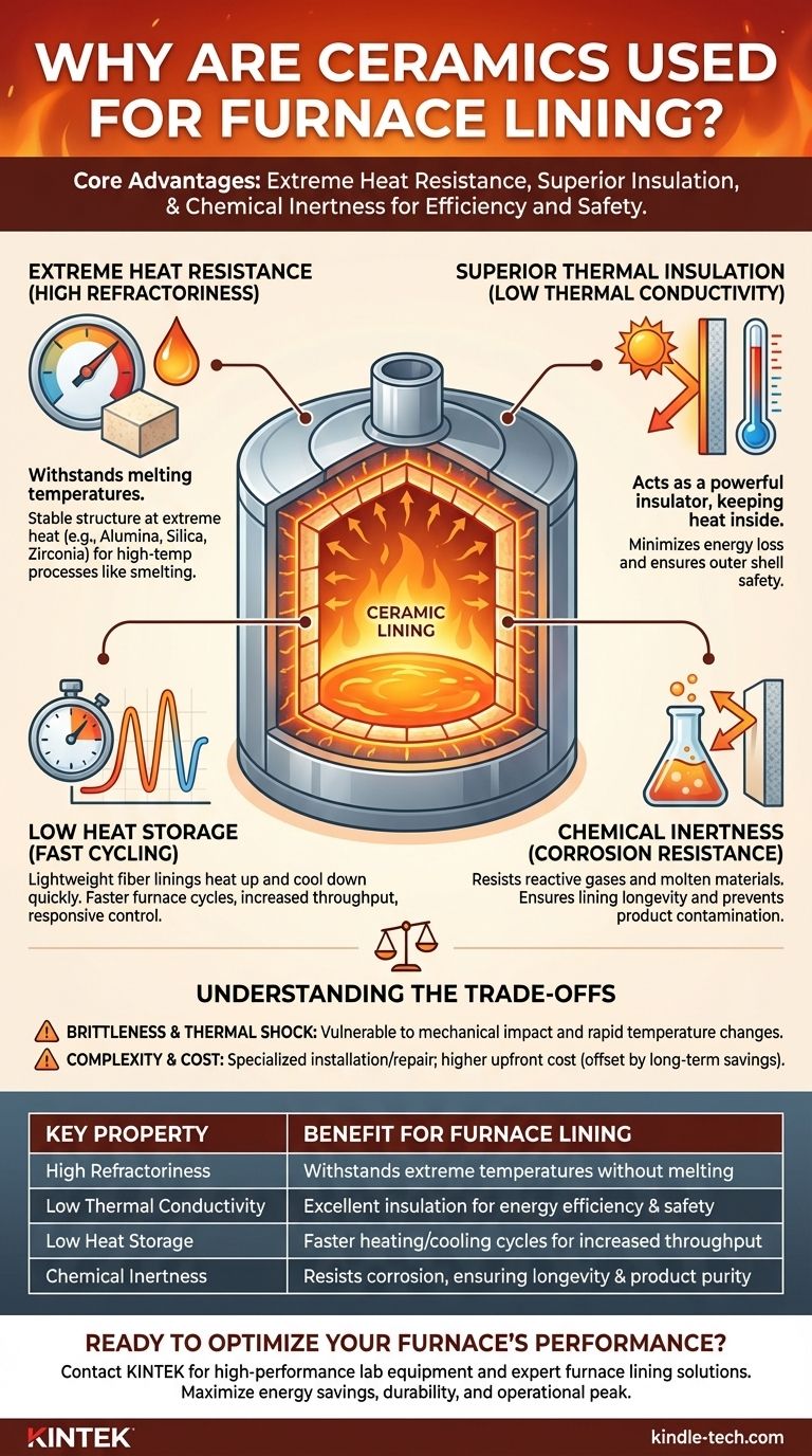 Pourquoi les céramiques sont-elles utilisées pour le revêtement des fours ? Atteignez une efficacité et une durabilité maximales Guide Visuel
