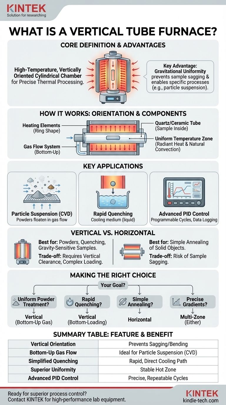 ما هو فرن الأنبوب العمودي؟ الاستفادة من الجاذبية لتحقيق تجانس فائق وتحكم في العملية دليل مرئي
