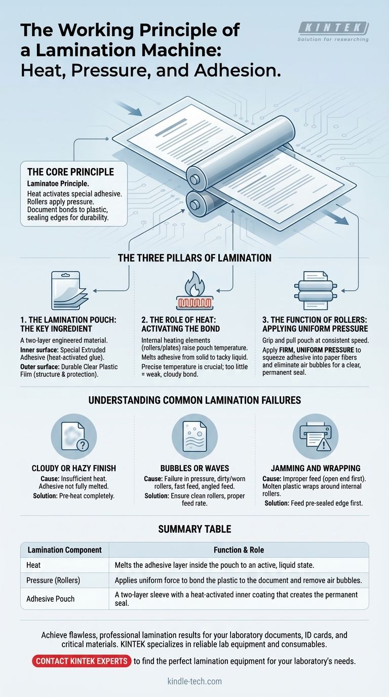 라미네이팅 기계의 작동 원리는 무엇인가요? 완벽한 결과를 위해 열, 압력 및 접착력을 마스터하세요 시각적 가이드