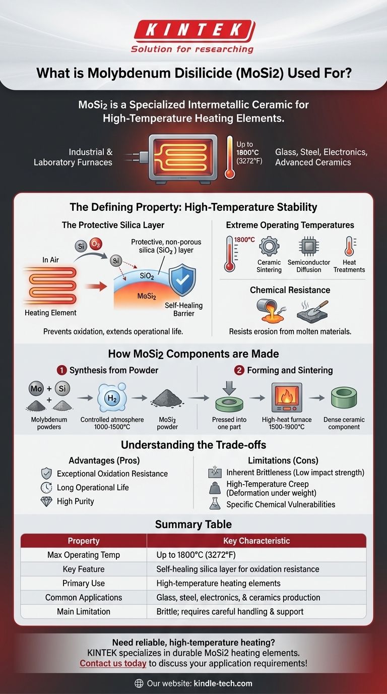 ما هو ثنائي سيليسيد الموليبدينوم المستخدم فيه؟ تشغيل أفران درجات الحرارة العالية حتى 1800 درجة مئوية دليل مرئي