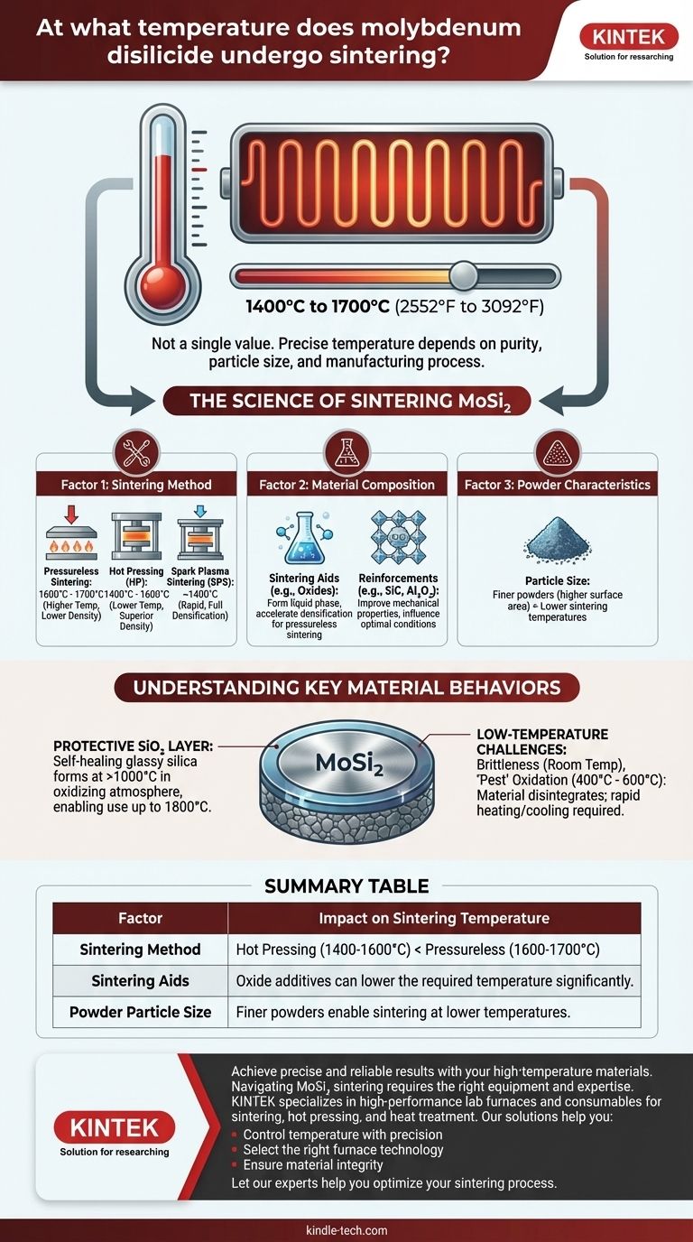 À quelle température le disiliciure de molybdène subit-il le frittage ? Dévoilez les variables clés pour des performances optimales Guide Visuel