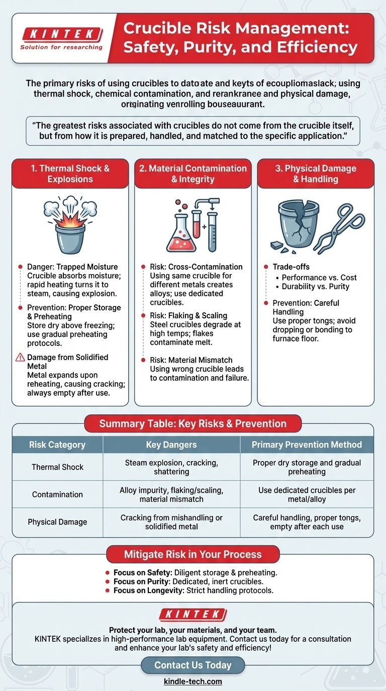 Welche Risiken bergen Tiegel? Thermoschock, Kontamination und Versagen verhindern Visuelle Anleitung
