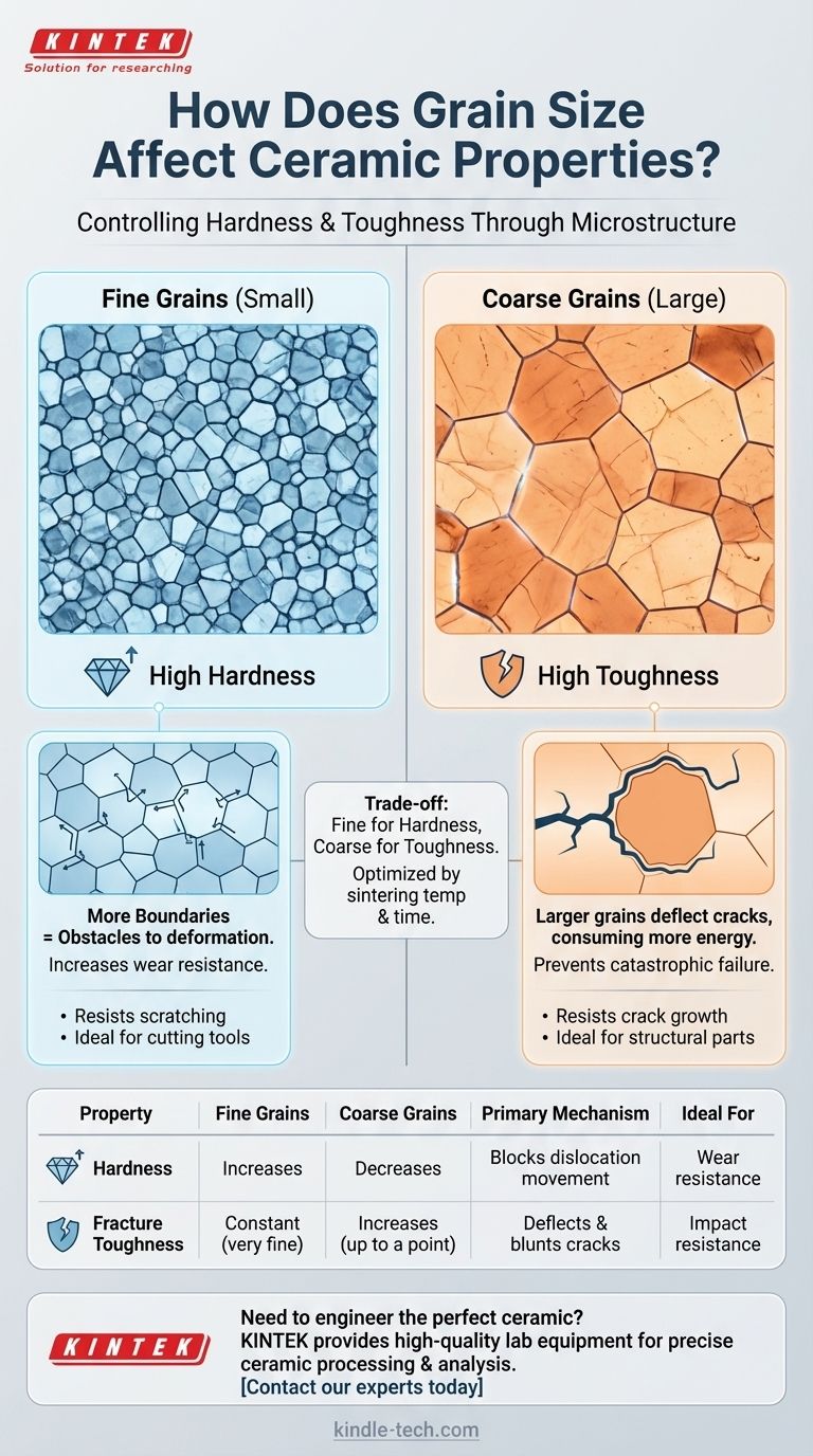 Come influisce la dimensione dei grani sulle proprietà delle ceramiche? Padroneggia Durezza vs. Tenacità per la Tua Applicazione Guida Visiva