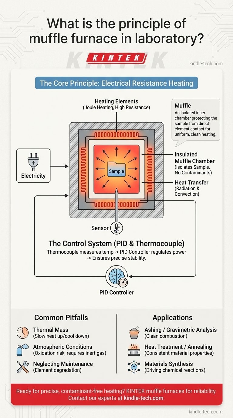 ما هو مبدأ عمل فرن الكيبل (Muffle Furnace) في المختبر؟ إتقان التسخين الدقيق لدرجات الحرارة العالية دليل مرئي