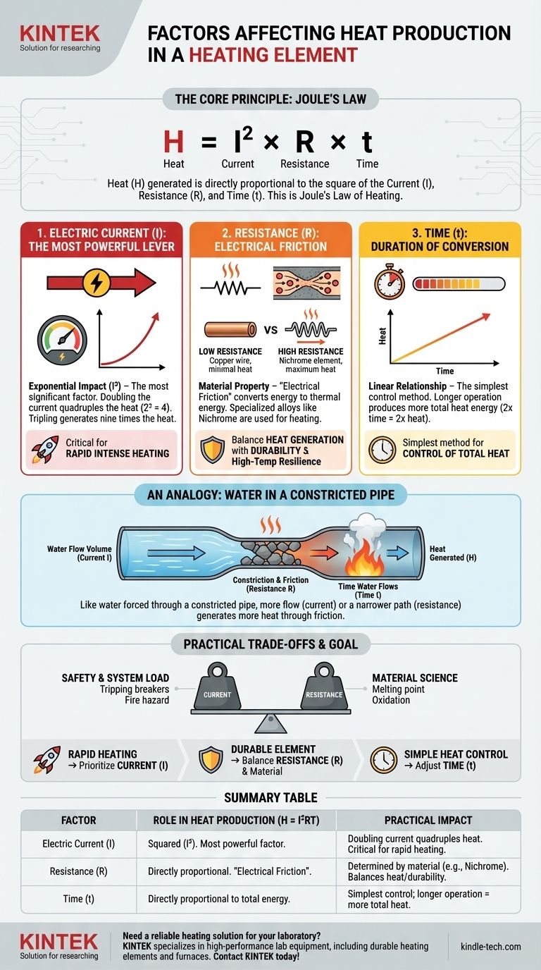 ما هي العوامل التي يتوقف عليها إنتاج الحرارة في عنصر التسخين؟ إتقان قانون جول للتحكم الدقيق دليل مرئي