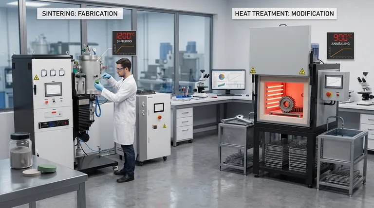 Was ist der Unterschied zwischen Sintern und Wärmebehandlung? Ein Leitfaden zur Herstellung vs. Modifikation