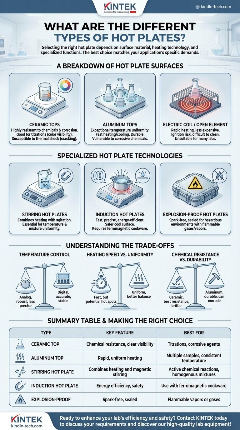 핫플레이트의 종류는 무엇인가요? 실험실의 가열 요구 사항에 맞는 완벽한 제품을 찾아보세요 시각적 가이드