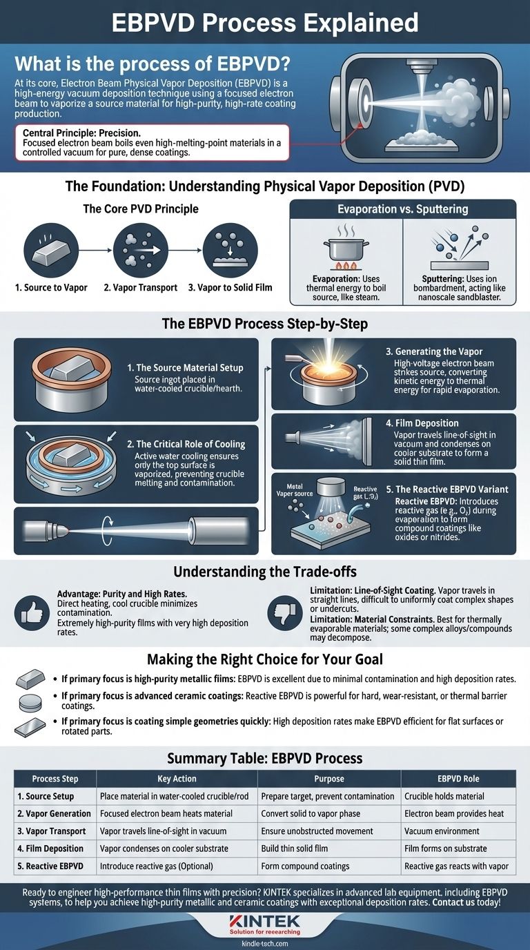 What is the process of EBPVD? Achieve High-Purity, High-Rate Thin Film Coatings Visual Guide