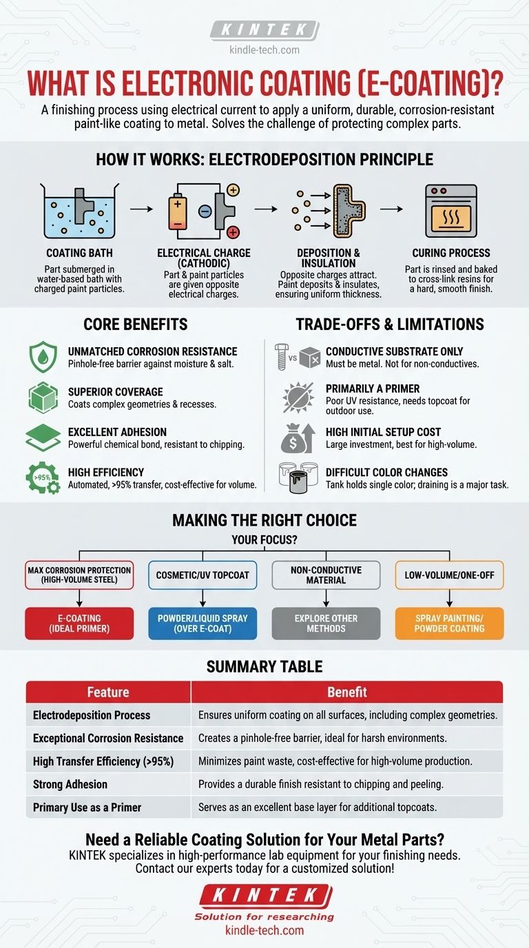 Cos'è la verniciatura elettroforetica? Una guida per una finitura metallica superiore e uniforme Guida Visiva