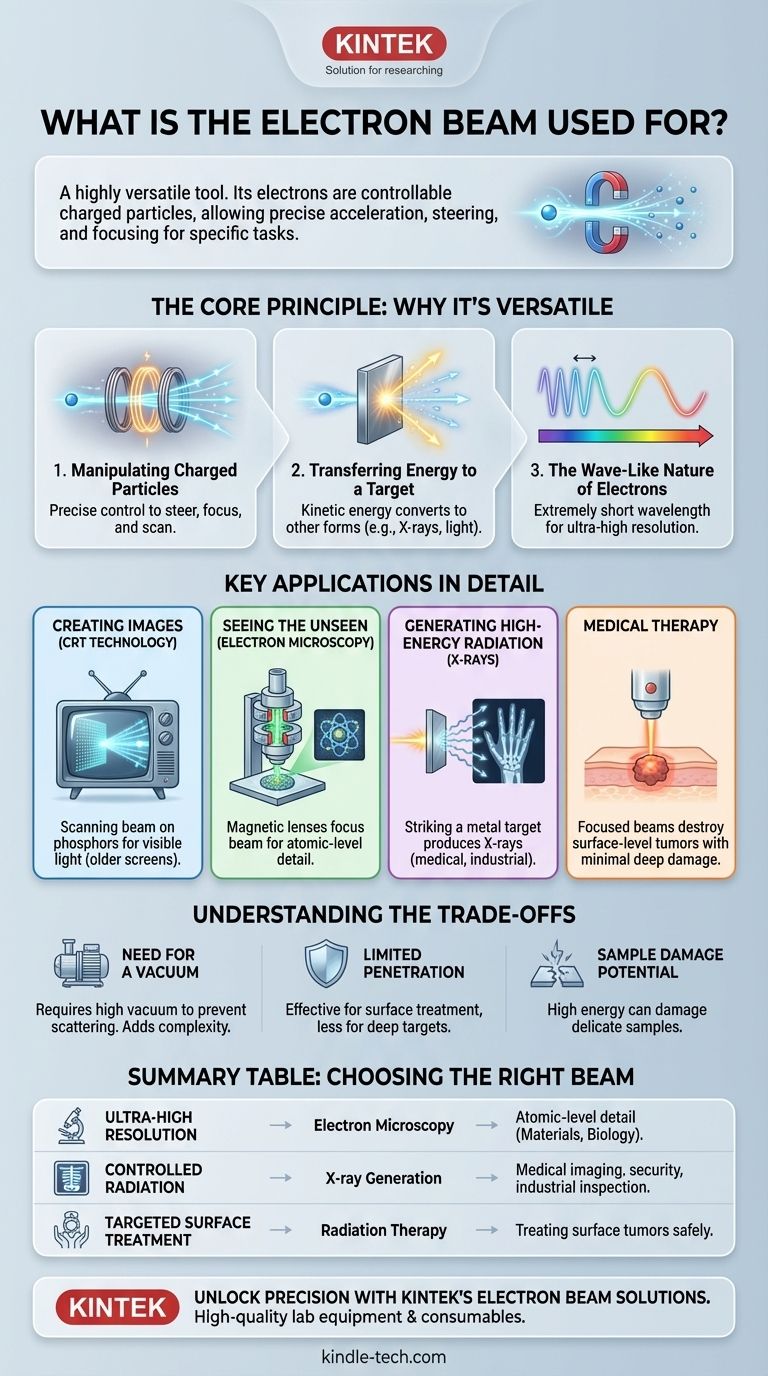 ما هو استخدام حزمة الإلكترونات؟ تزويد التصوير الطبي والبحث بالطاقة دليل مرئي