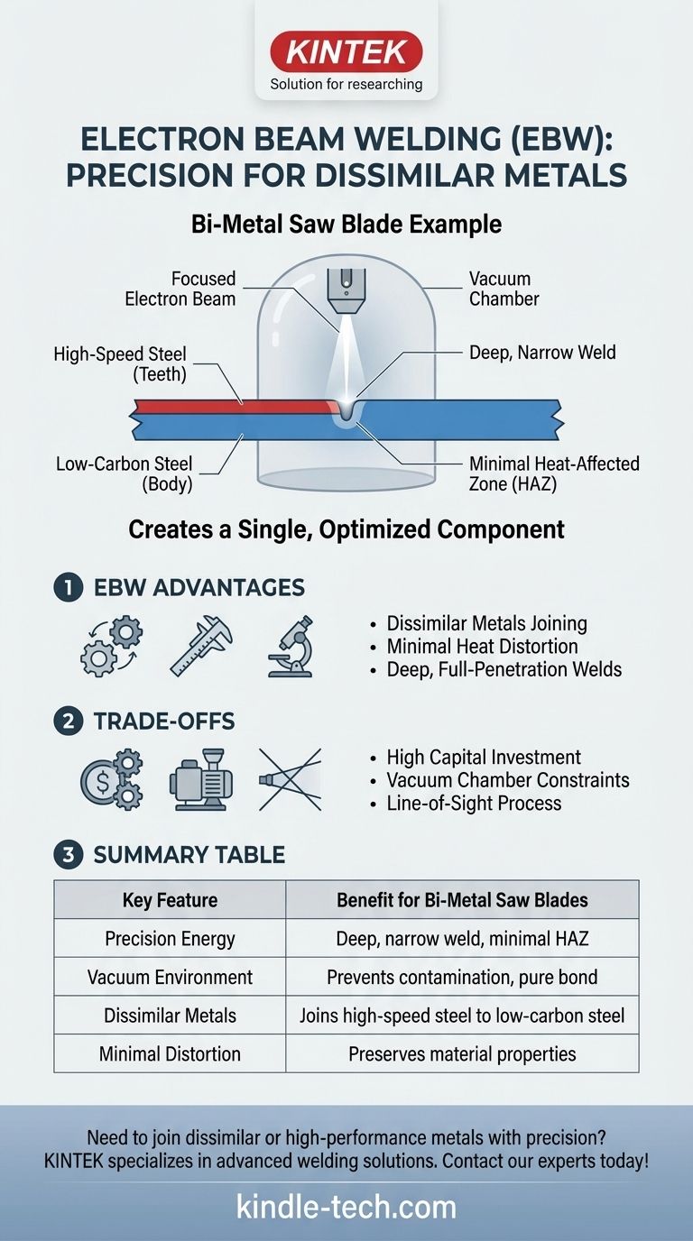 Qual è un esempio di saldatura a fascio di elettroni? Giunzione di precisione per lame di seghe bimetalliche Guida Visiva