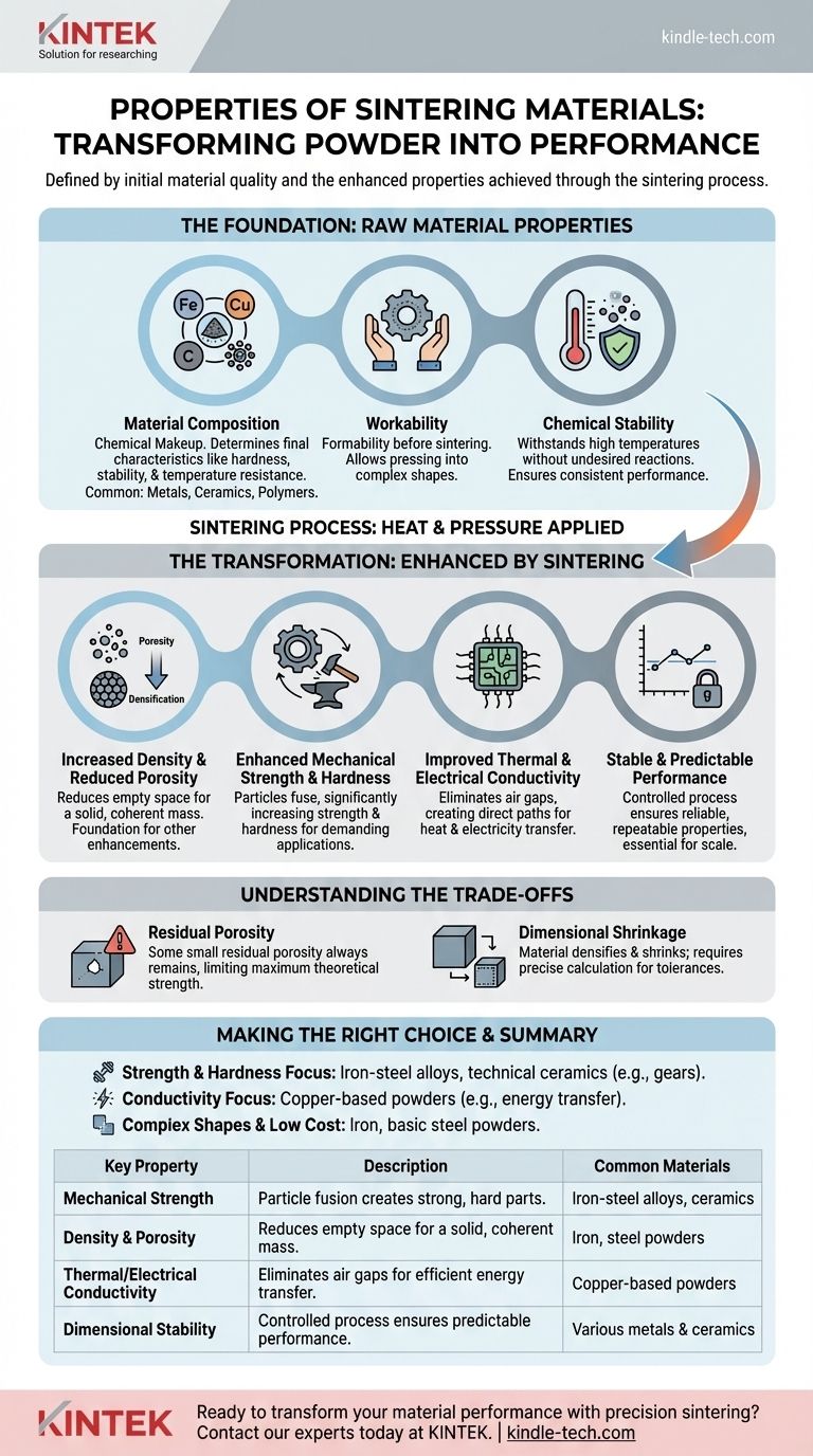 ما هي خصائص مواد التلبيد؟ كيف تتحول المساحيق إلى أجزاء عالية الأداء دليل مرئي