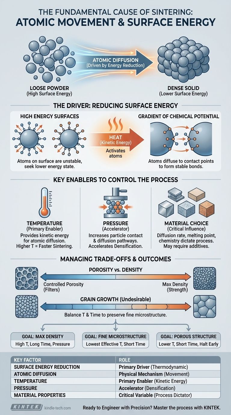 Quelle est la cause du frittage ? Exploiter la diffusion atomique pour des matériaux supérieurs Guide Visuel