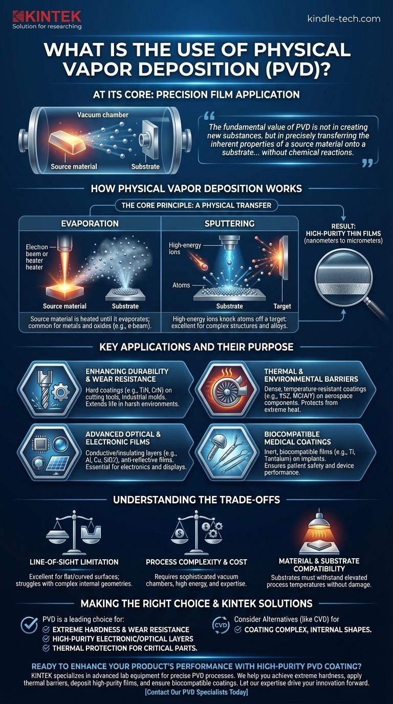 What is the use of physical vapor deposition? Enhance Durability, Performance, and Purity Visual Guide