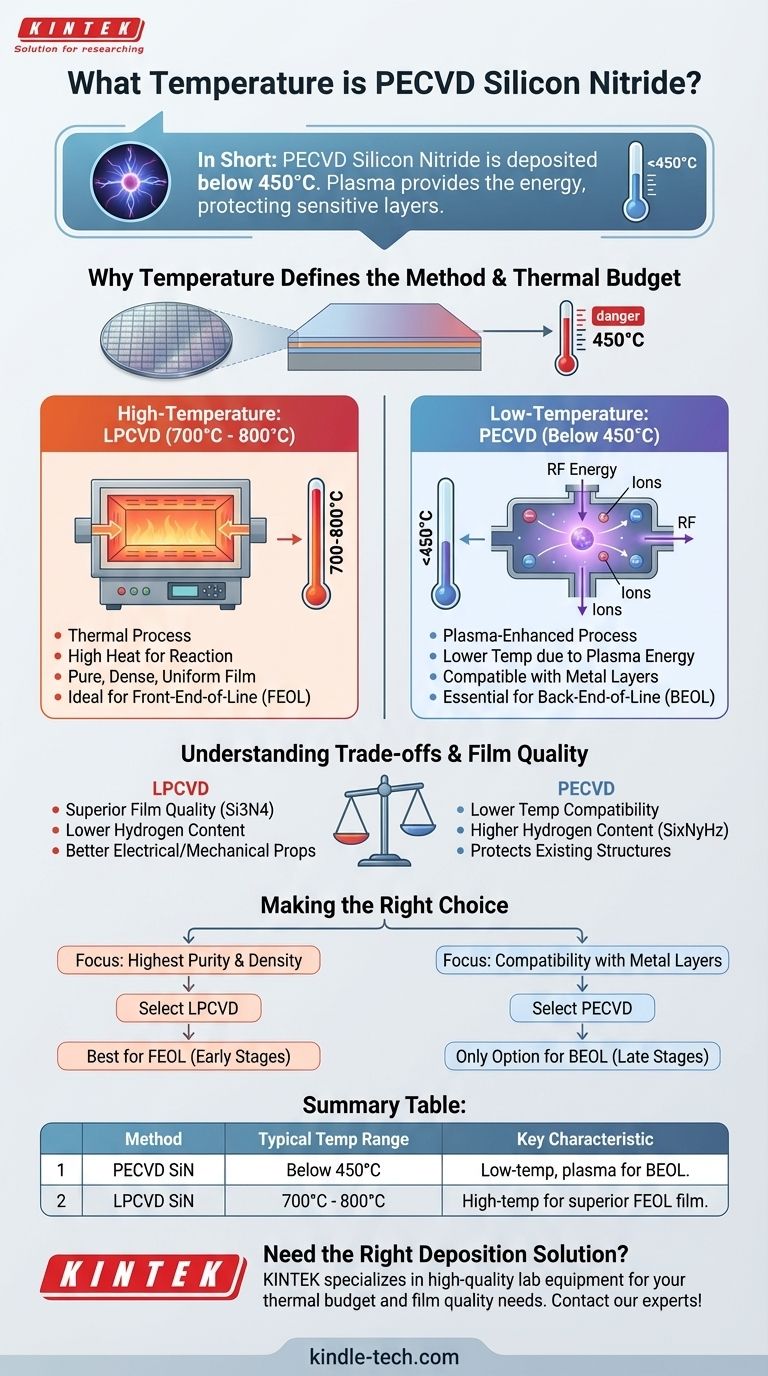What temperature is PECVD silicon nitride? A Guide to Low-Temp Deposition for Sensitive Devices Visual Guide