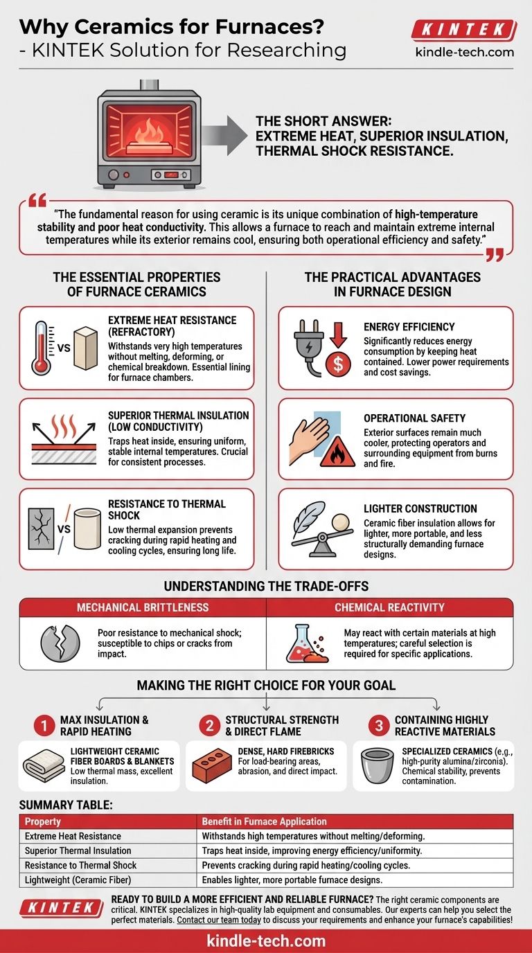 Pourquoi la céramique est-elle utilisée dans la fabrication des fours ? Atteindre une résistance à la chaleur et une efficacité supérieures Guide Visuel