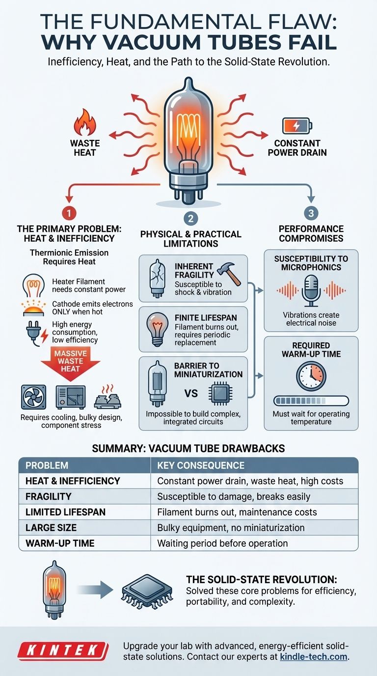 Qual è il problema principale delle valvole termoioniche? Inefficienza, calore e fragilità spiegati Guida Visiva