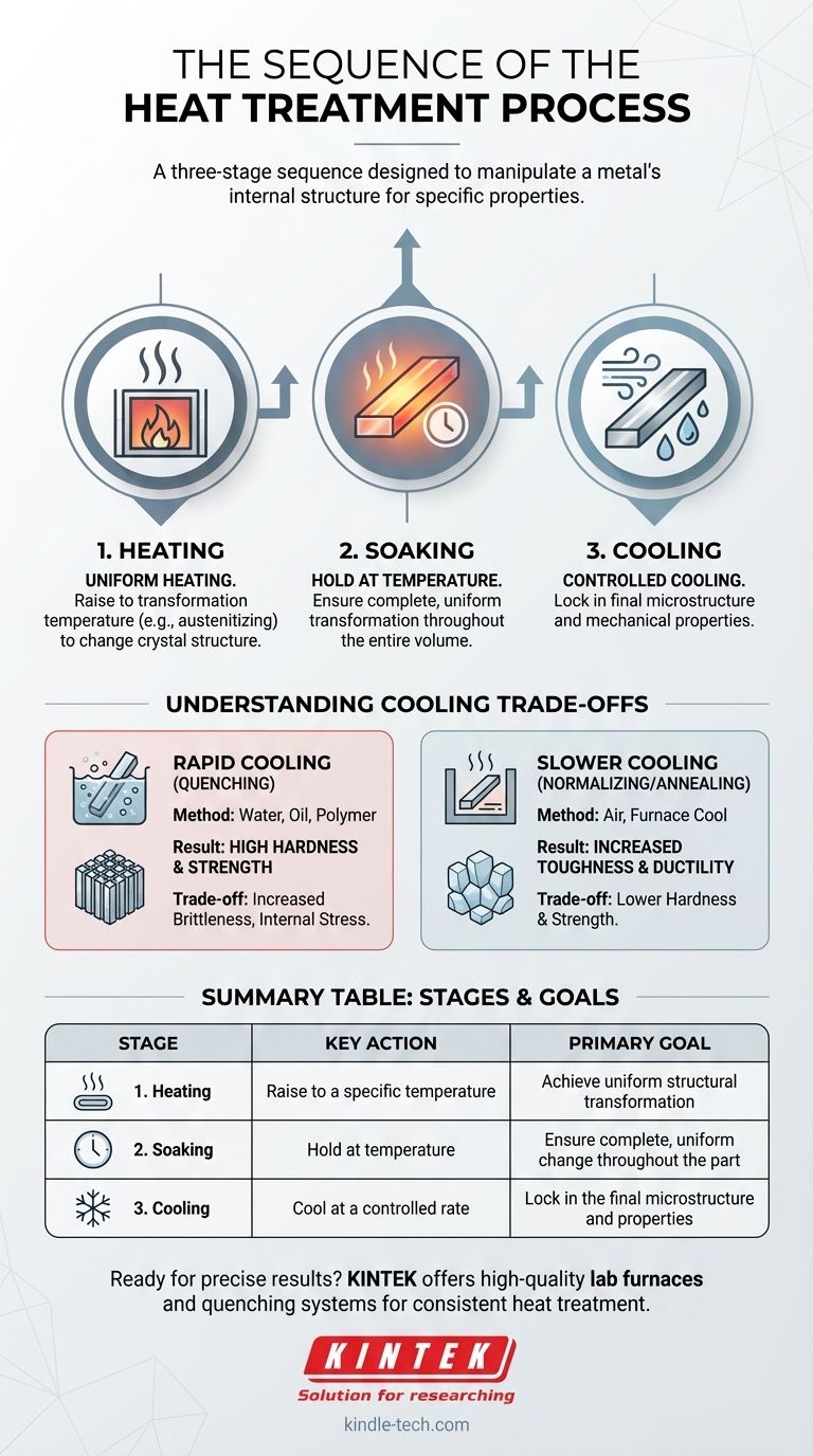 Quelle est la séquence du processus de traitement thermique ? Maîtrisez les 3 étapes pour des propriétés matérielles parfaites Guide Visuel