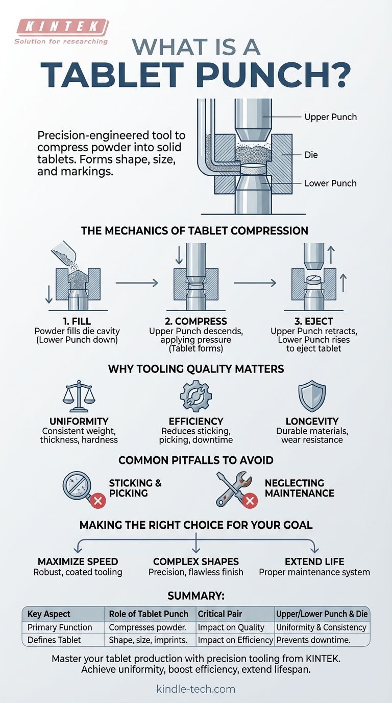 Qu'est-ce qu'un poinçon à comprimés ? L'outil de précision qui façonne votre fabrication de comprimés Guide Visuel