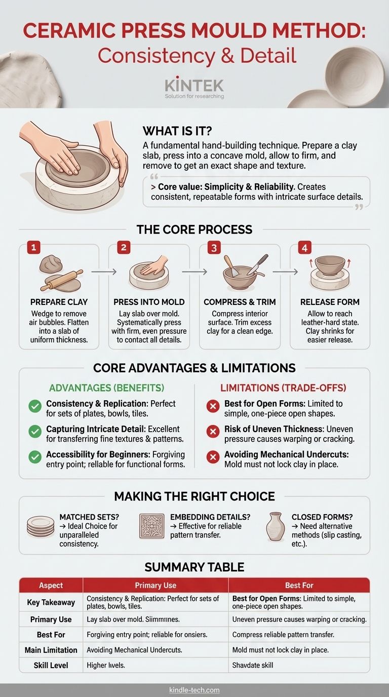 Qu'est-ce que la méthode du moule à pression ? Un guide pour des formes céramiques cohérentes et détaillées Guide Visuel