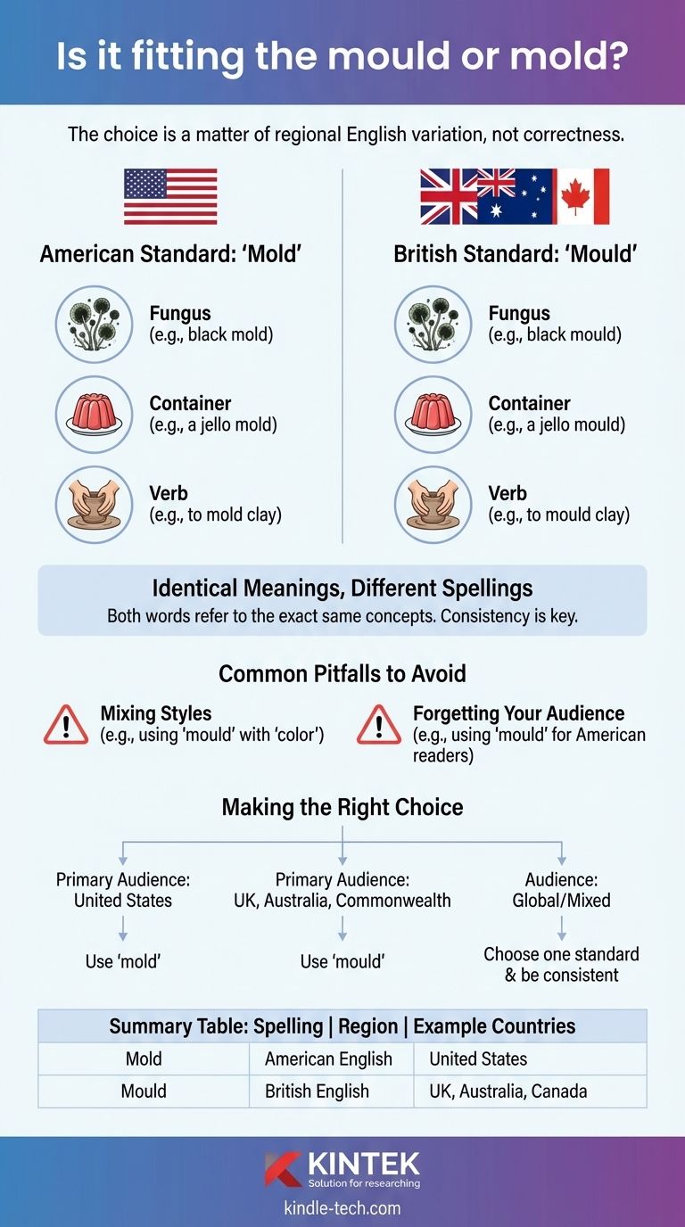MouldとMold、どちらが正しい？地域別正しいスペルガイド ビジュアルガイド