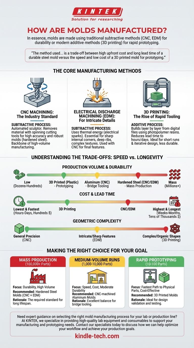 Come vengono prodotti gli stampi? Lavorazione CNC vs. Stampa 3D per le vostre esigenze di produzione Guida Visiva