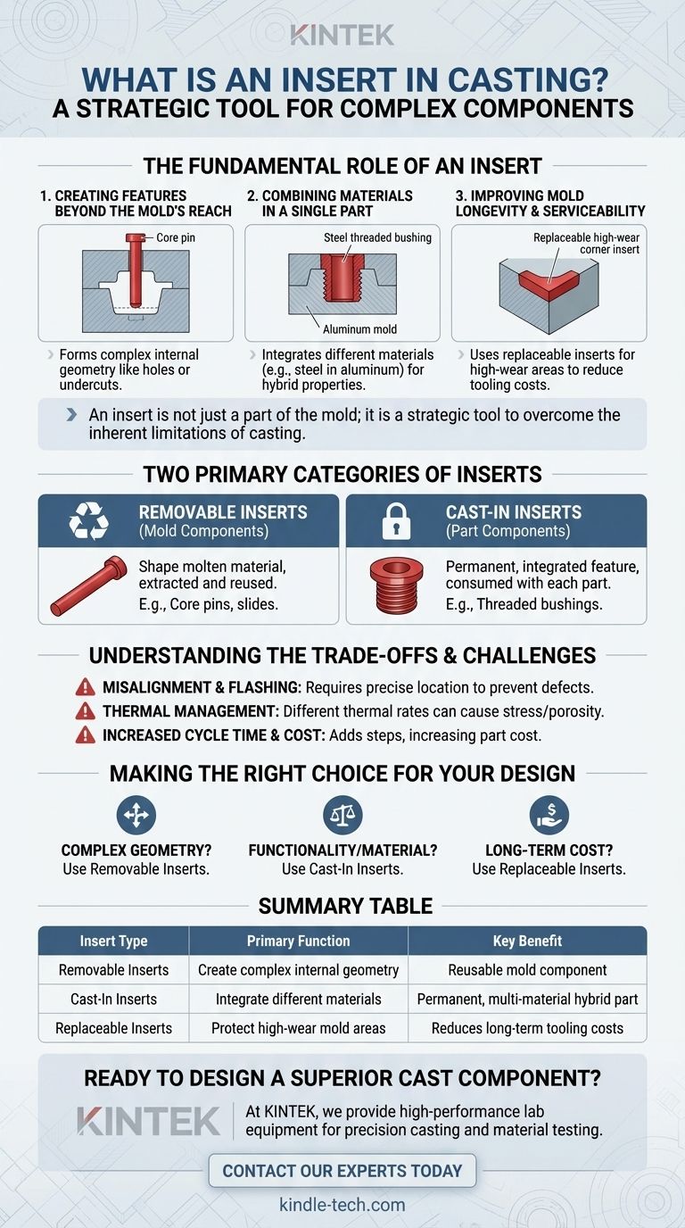 Cos'è un inserto nella fusione? Uno strumento strategico per componenti complessi e multimateriale Guida Visiva