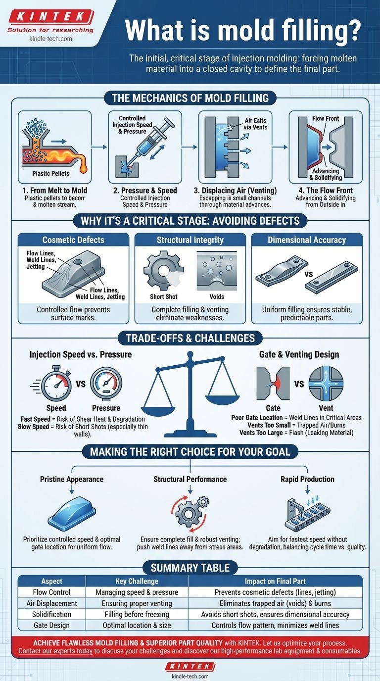 금형 충전이란 무엇인가요? 사출 성형의 중요한 첫 단계를 마스터하세요 시각적 가이드