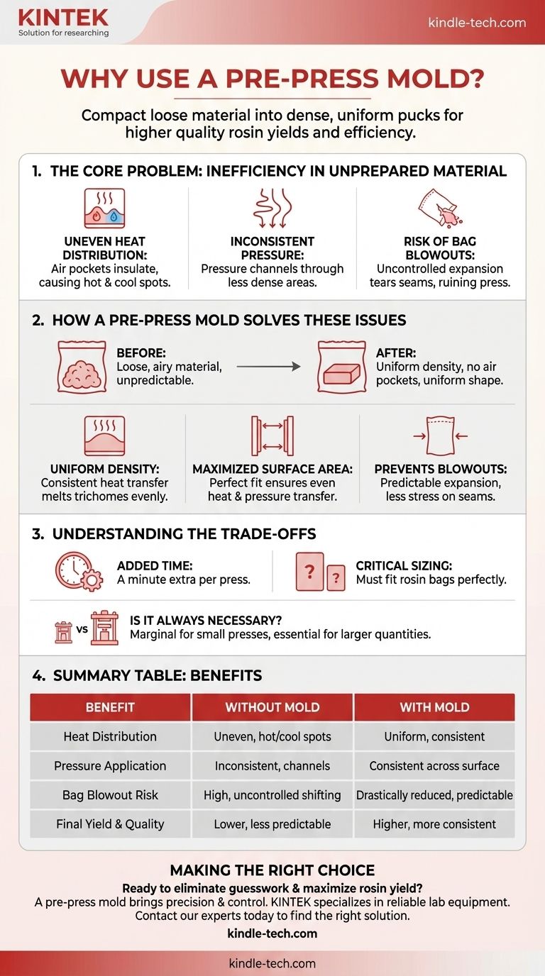 为什么要使用预压模具？实现一致、高产的松香提取 图解指南