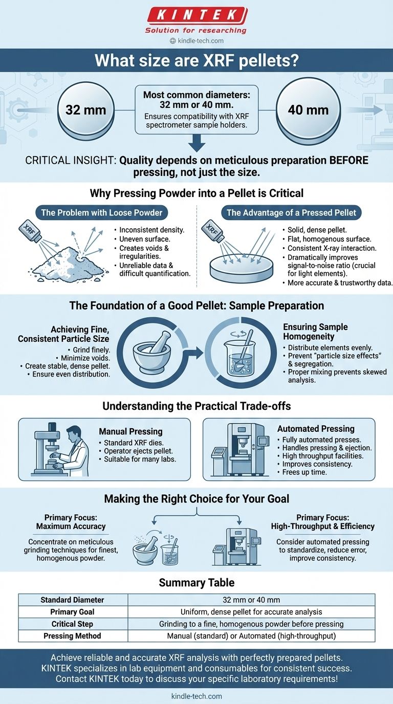 XRF 펠릿의 크기는 얼마인가요? 표준 치수 및 준비에 대한 가이드 시각적 가이드