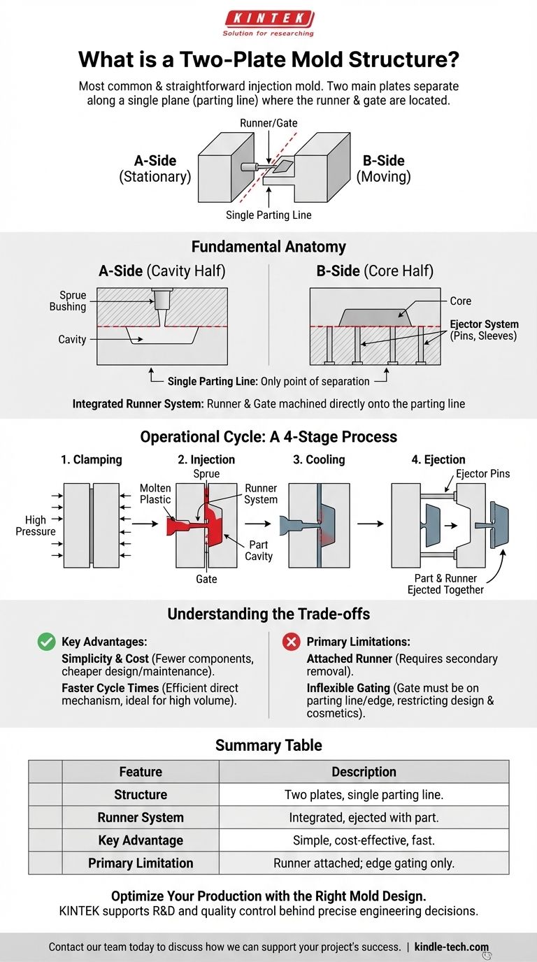 Qu'est-ce qu'une structure de moule à deux plaques ? Le choix simple et économique pour le moulage par injection Guide Visuel