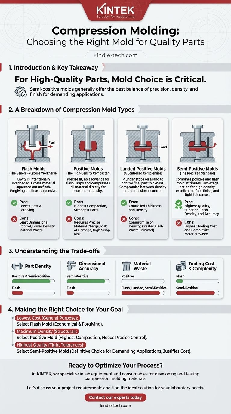 Che tipo di stampo viene utilizzato per lo stampaggio a compressione di parti di qualità? Ottenere precisione, densità e finitura superiore Guida Visiva