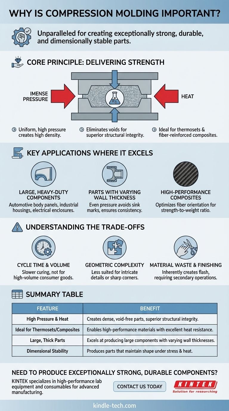 Pourquoi le moulage par compression est-il important ? Résistance inégalée pour les pièces grandes et durables Guide Visuel